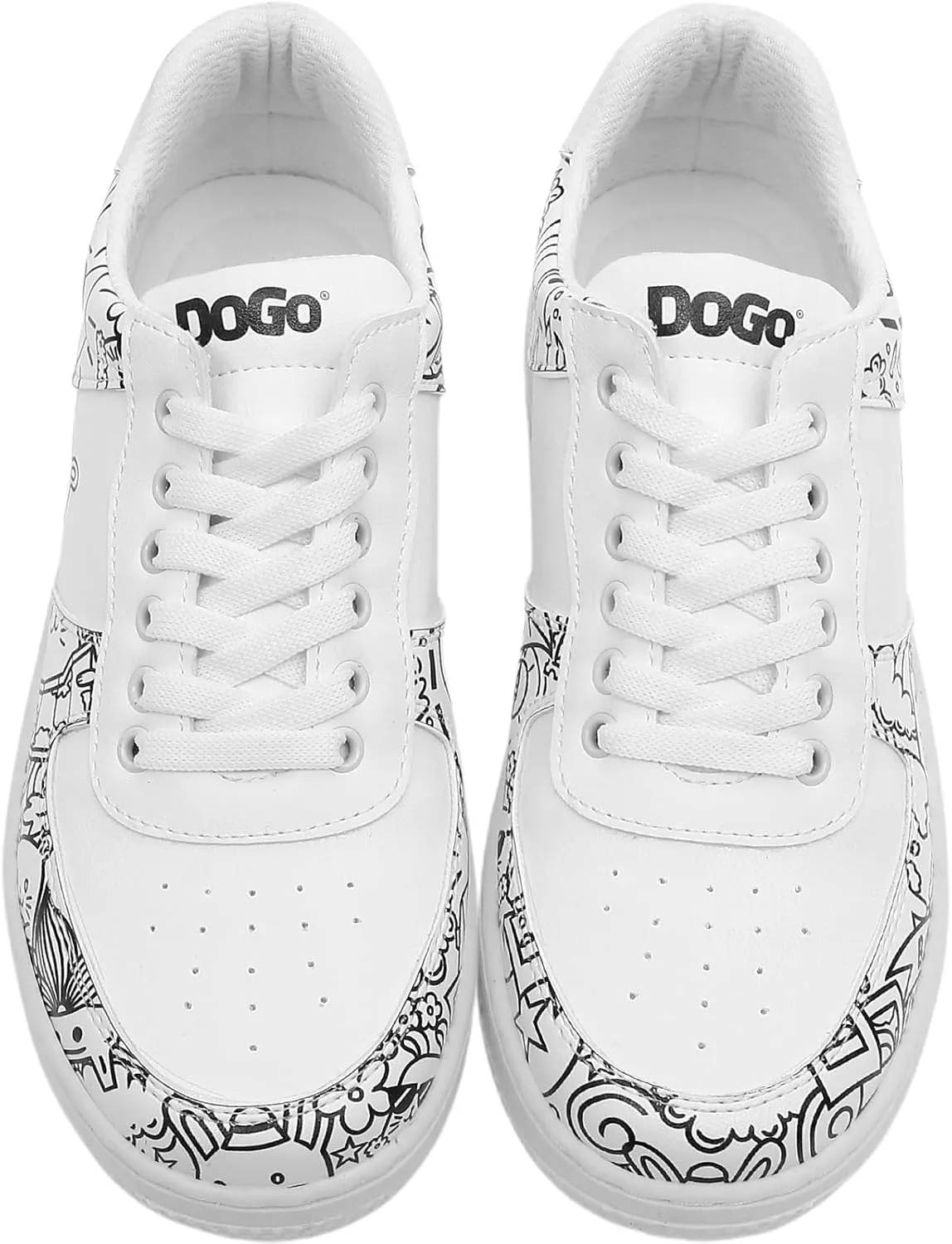 White Sneakers for Women - Handmade Women's Fashion Sneakers, Vegan Leather and Unique Design Dice Sneakers