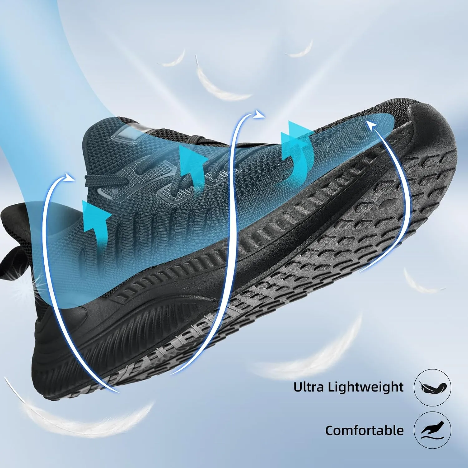 Wide Walking Shoes for Men Slip On Mens Running Shoes Tennis Shoes Lightweight Breathable Walking Sneakers Workout Gym Wide Sneakers