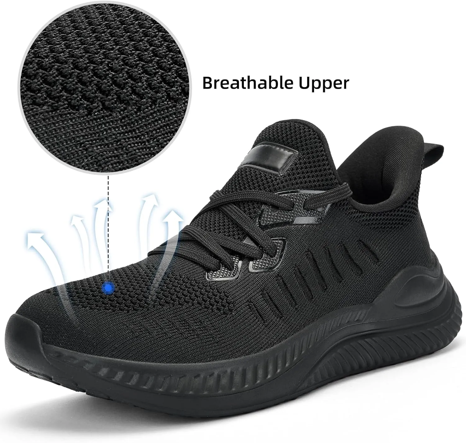 Wide Walking Shoes for Men Slip On Mens Running Shoes Tennis Shoes Lightweight Breathable Walking Sneakers Workout Gym Wide Sneakers