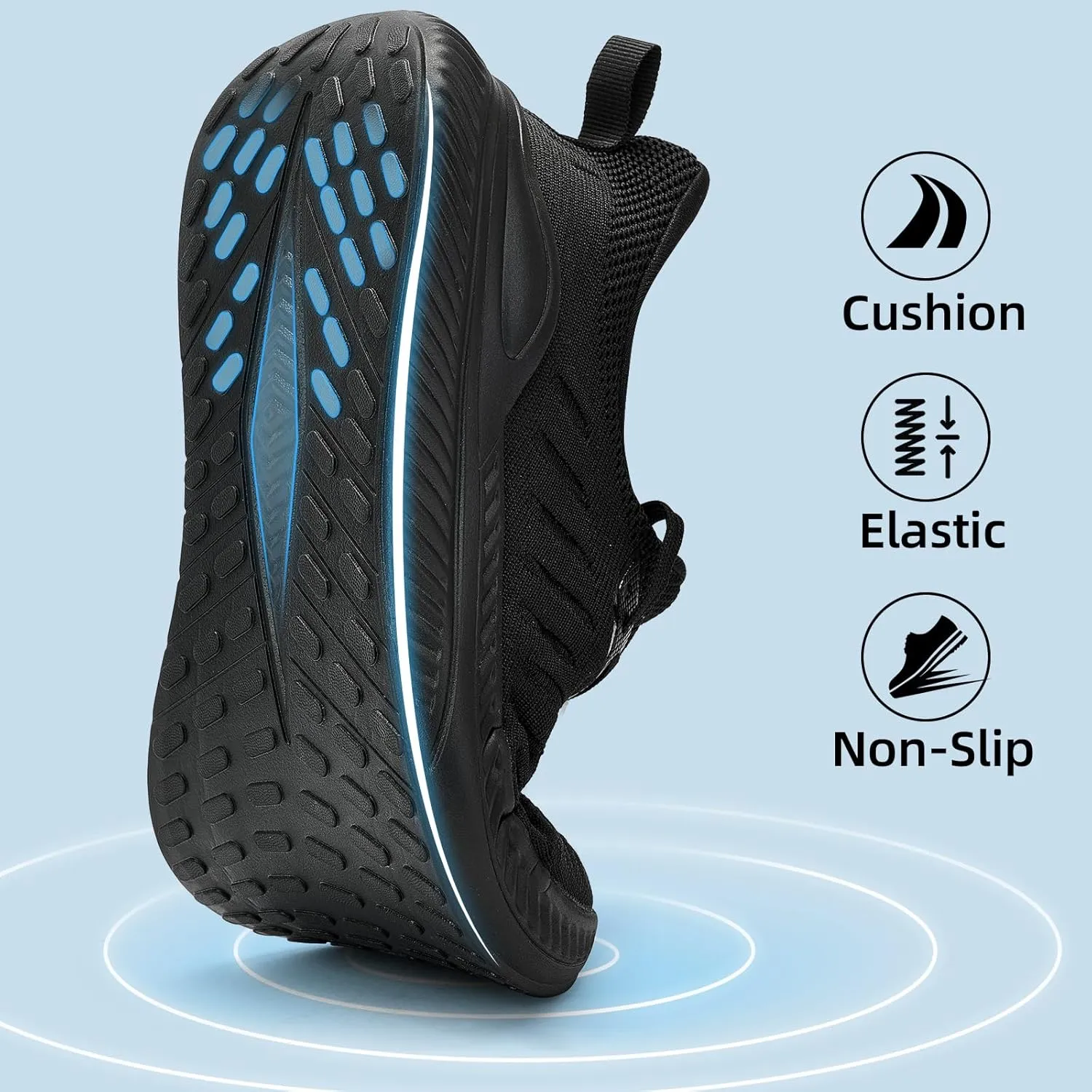 Wide Walking Shoes for Men Slip On Mens Running Shoes Tennis Shoes Lightweight Breathable Walking Sneakers Workout Gym Wide Sneakers