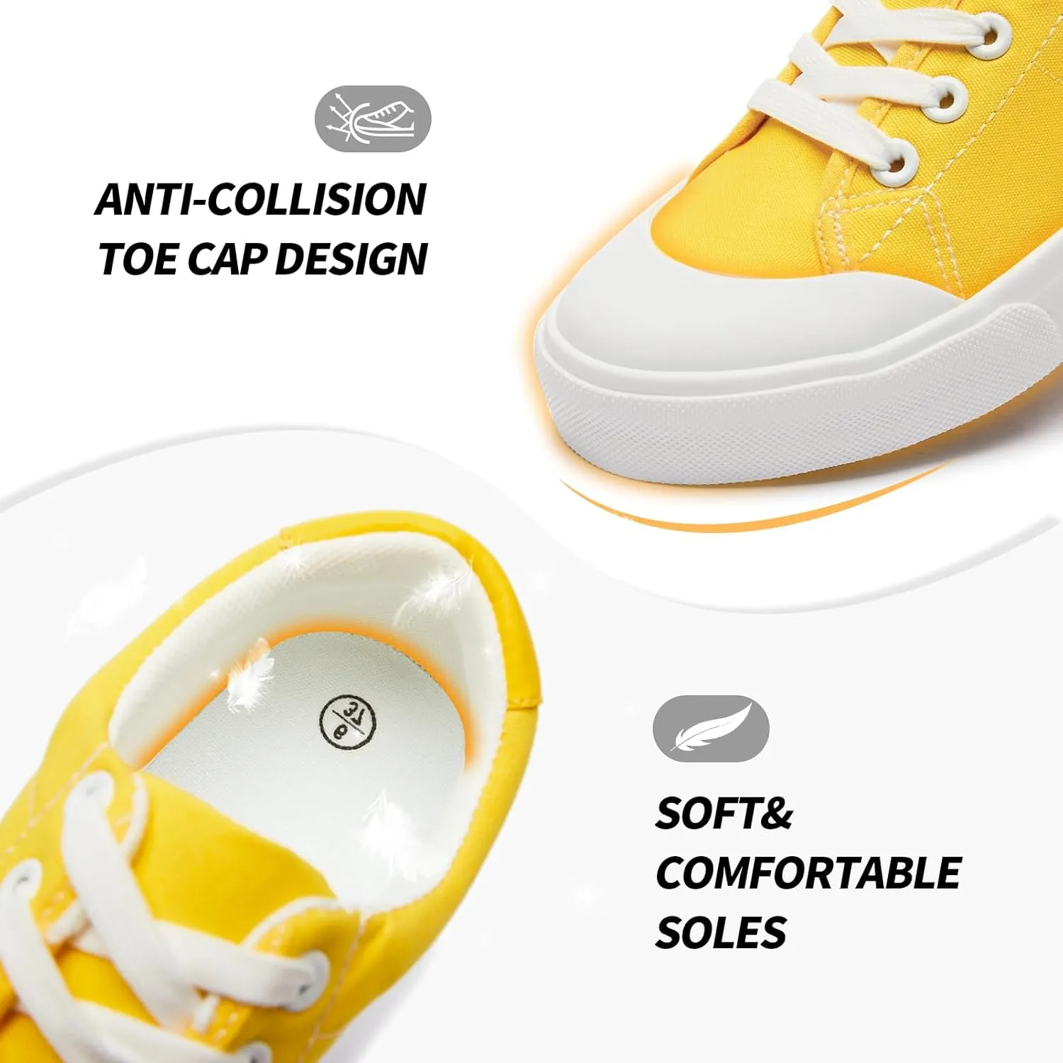 Witwatia White Tennis Shoes Low Top Canvas Sneakers Fashion Casual Walking Shoes for Women