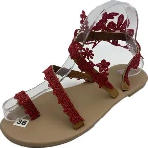 Women Flip-Flops Bohemian Sandals Lace Strap Flat Beach Shoes Toe Ring Sandals Casual Boho Flower Summer Outdoor Toe Post Sandals 2022 Roman Shoes