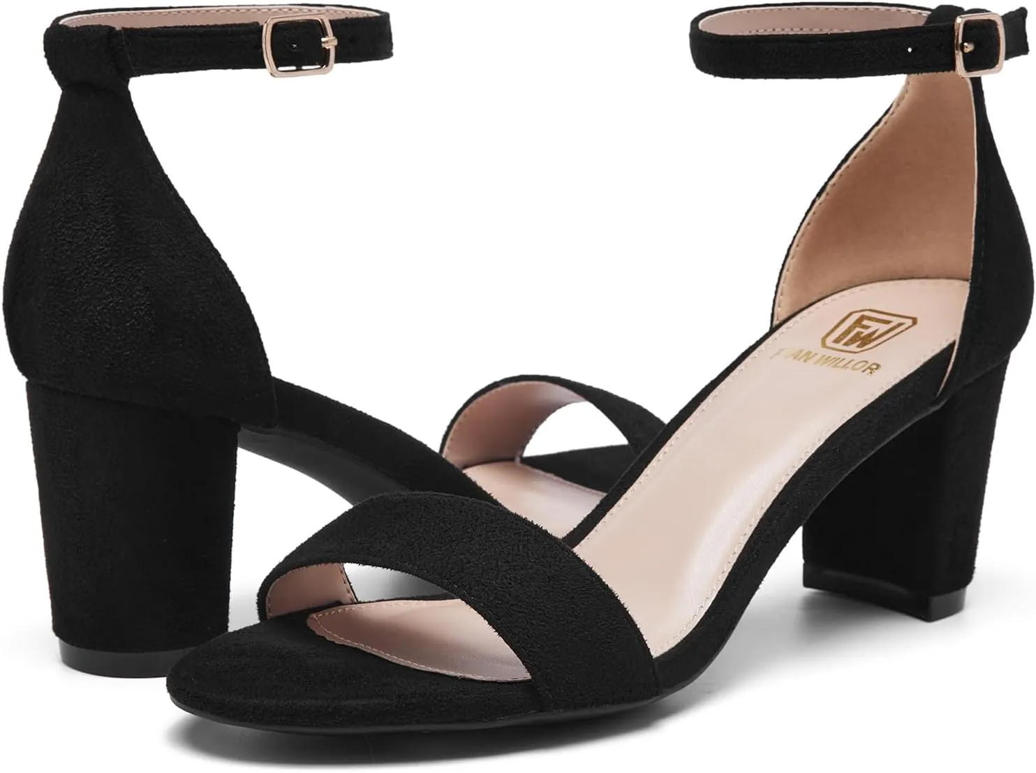 Women Open Toe Low Chunky Short Heels Ankle Strap Block Heel Sandals Party Dress Wedding Pump Shoes