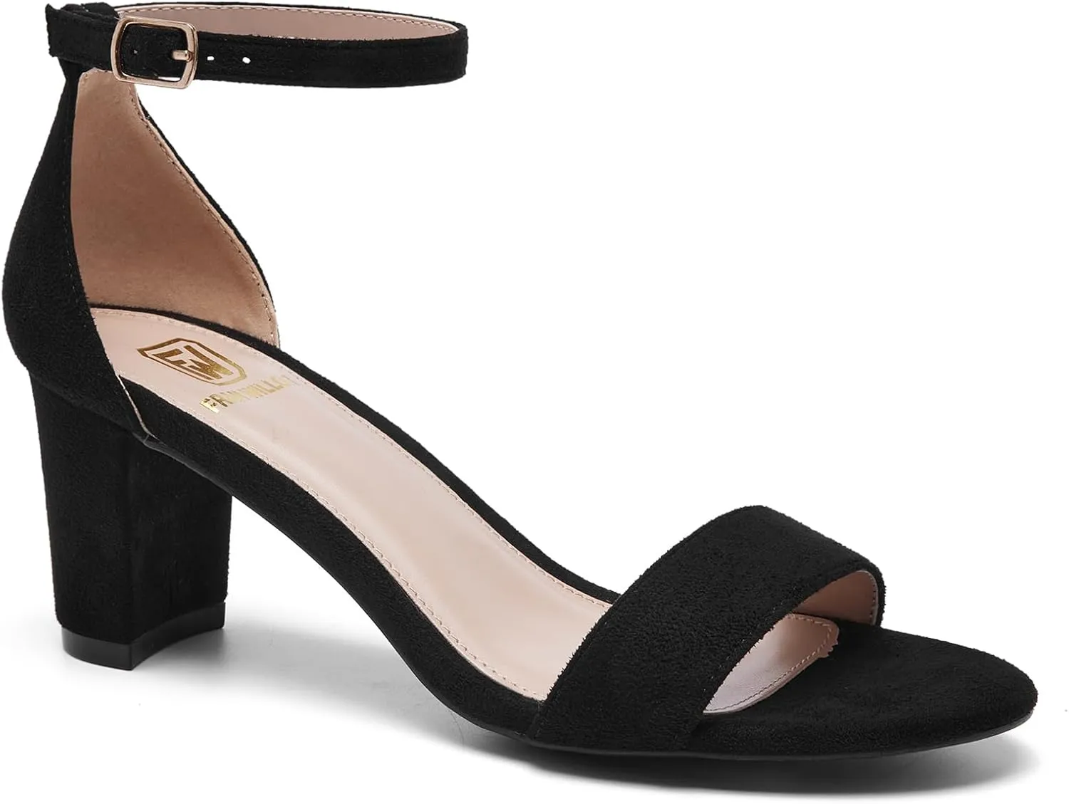 Women Open Toe Low Chunky Short Heels Ankle Strap Block Heel Sandals Party Dress Wedding Pump Shoes