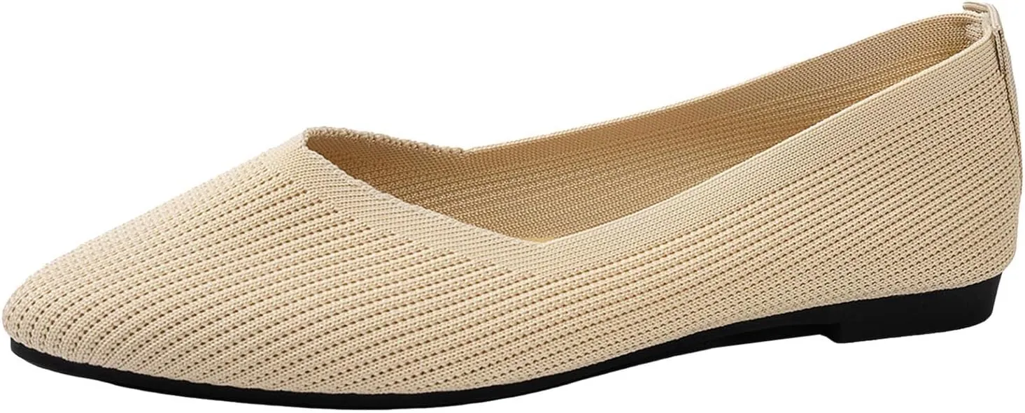 Women Sandals, Women's Flats Shoes Comfortable Dress Sandal Pointed Toe Flats Ballet Mesh Knit Flat Dressy Casual Shoe