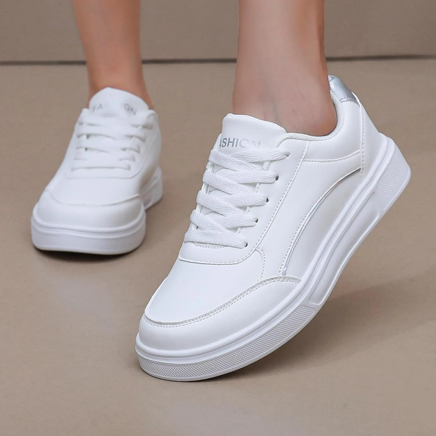 Women Shoes Casual Sneakers for Women Lace Up Skate Shoes Classicial White Shoes Cute Design Rainbow Colored Fashion Shoes for Students