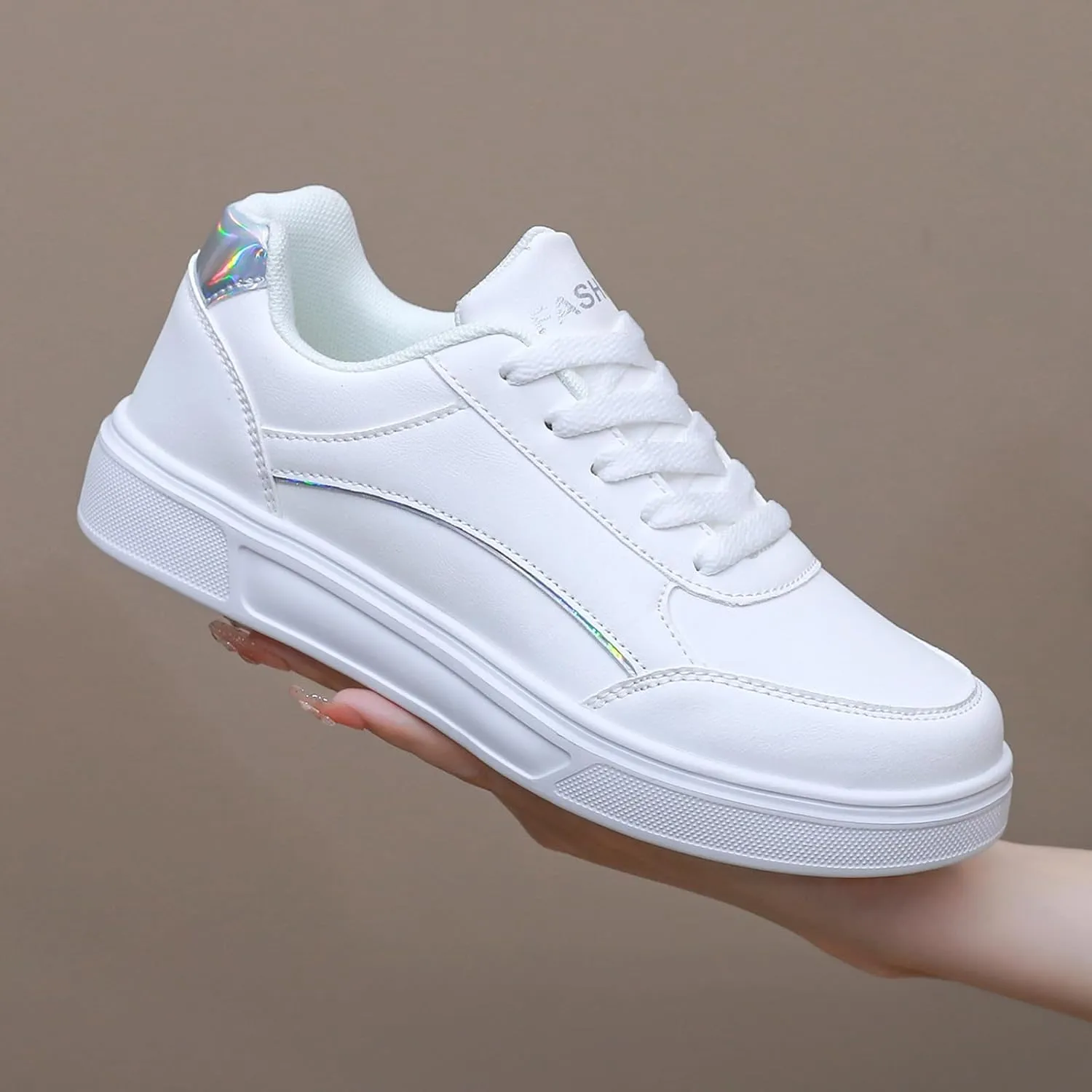 Women Shoes Casual Sneakers for Women Lace Up Skate Shoes Classicial White Shoes Cute Design Rainbow Colored Fashion Shoes for Students