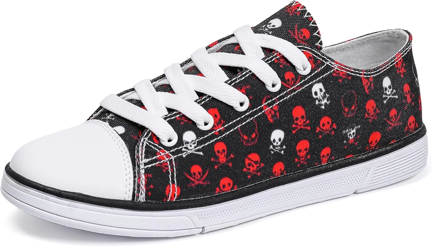Women Skull Shoes Printed Cool Paisley Print Fashion Sneakers for Teen Men Boys Girls Student Canvas Shoes for Ladies