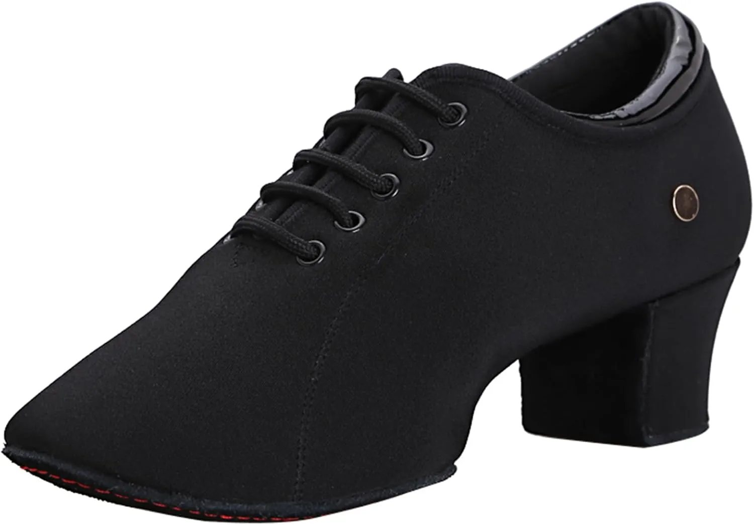 Women's Ballroom Dance Shoes Lace-up Closed Toe Suede Sole Professional Modern Salsa Latin Teaching Practice Performance Dance Shoes,Black