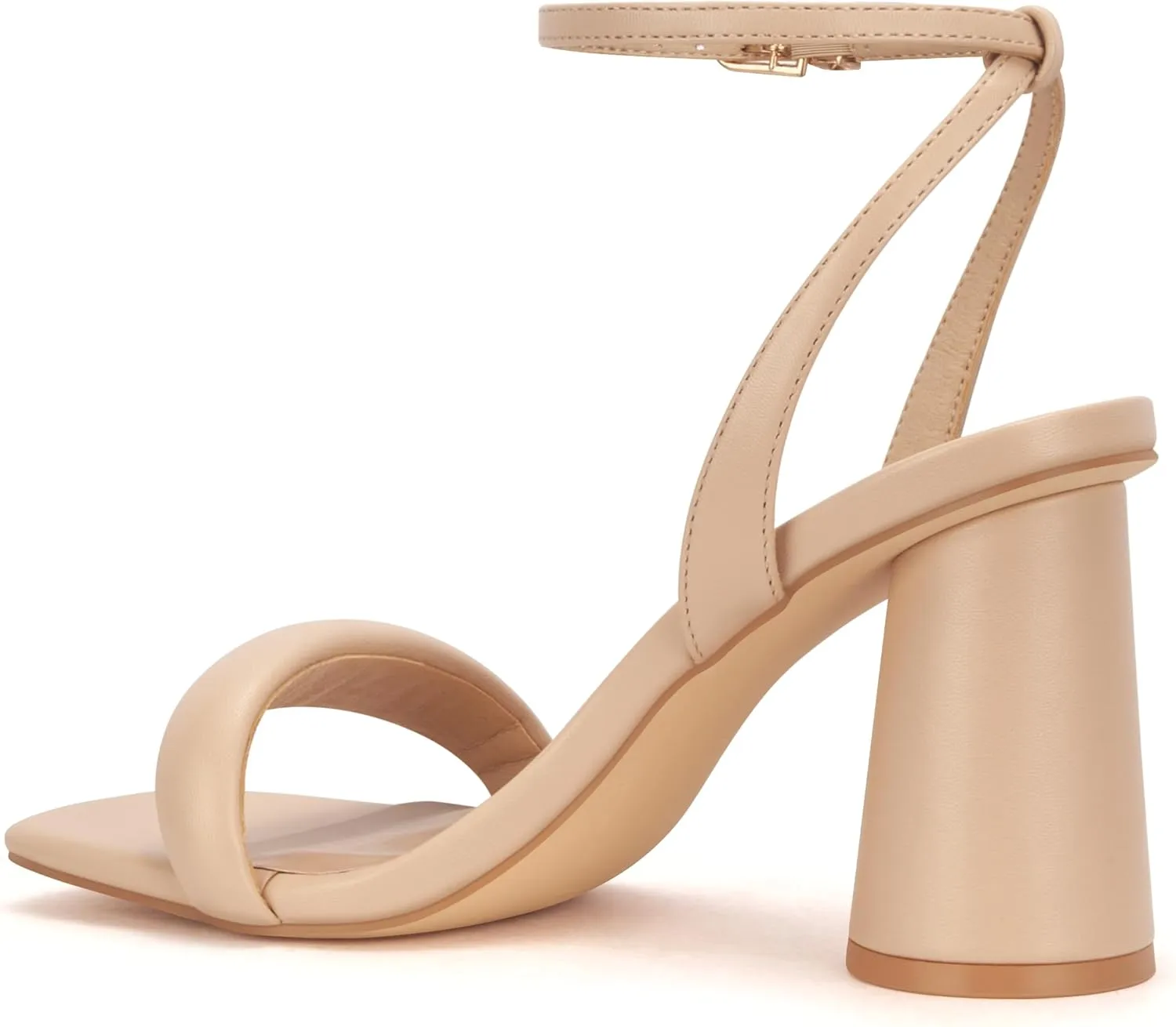 Women's Block High Heels Square Open Toe Strappy Sandals Party Wedding Ankle Strap Shoes