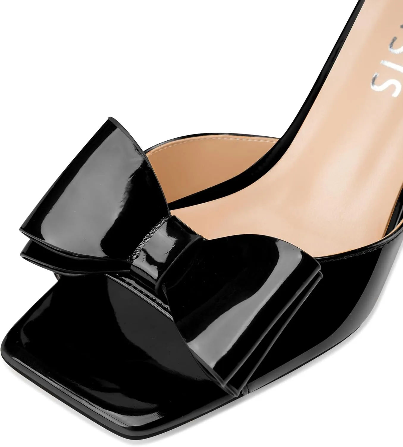 Women's Bow Heels Open Square Toe Wedge Sandals Summer Wedges Shoes with Ankle Strap Buckle Comfortable Dressy Female Shoes for Ladies