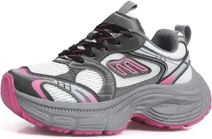 Women's Breathable Dad Shoes Spring Autumn Mesh Thick-Soled White Sneakers Casual Trainers Fashion Lace-up Sports Shoes