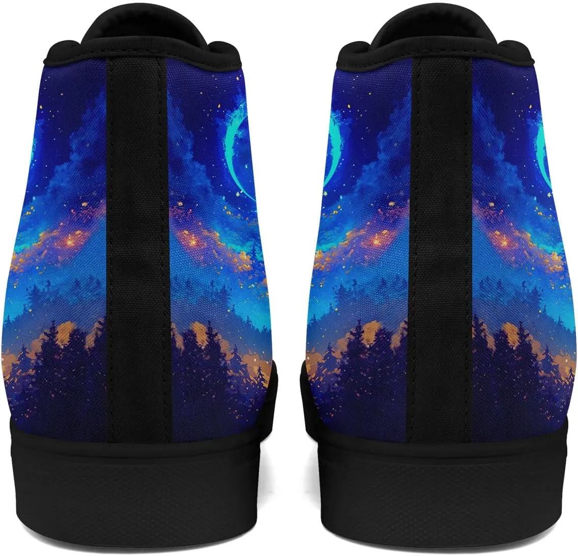 Women's Canvas Night Sky High Top Shoes Sneakers Unisex Casual Lace Up Versatile Shoes
