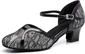 Women's Closed Toe Lace mesh Synthetic Ballroom Tango Latin Party Wedding Practice Professional Dance Shoes