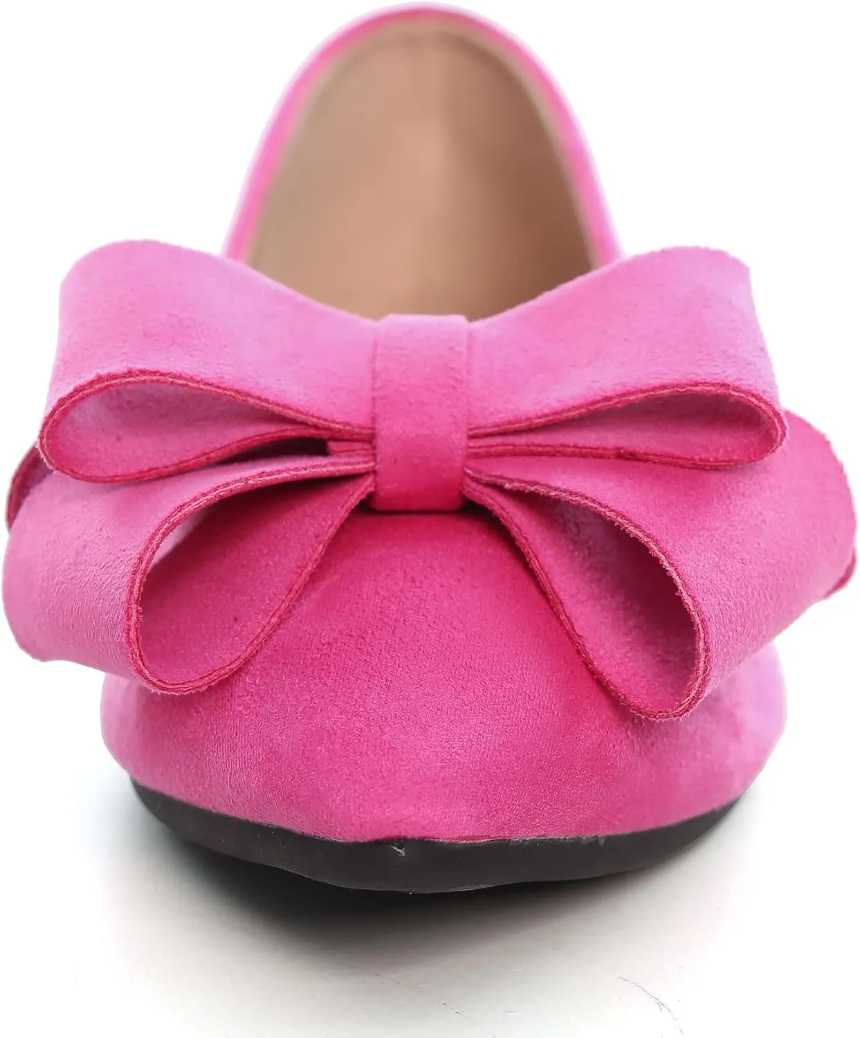 Women's Comfort Slip On Ballets, Faux Suede with Velvet Round Metal Buckle Casual Ballerina Loafers Elegant