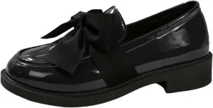 Women's Fashion Leather Bow Solid Color Casual Shoes Temperament A Slip On Shoes Casual Shoes Below 500