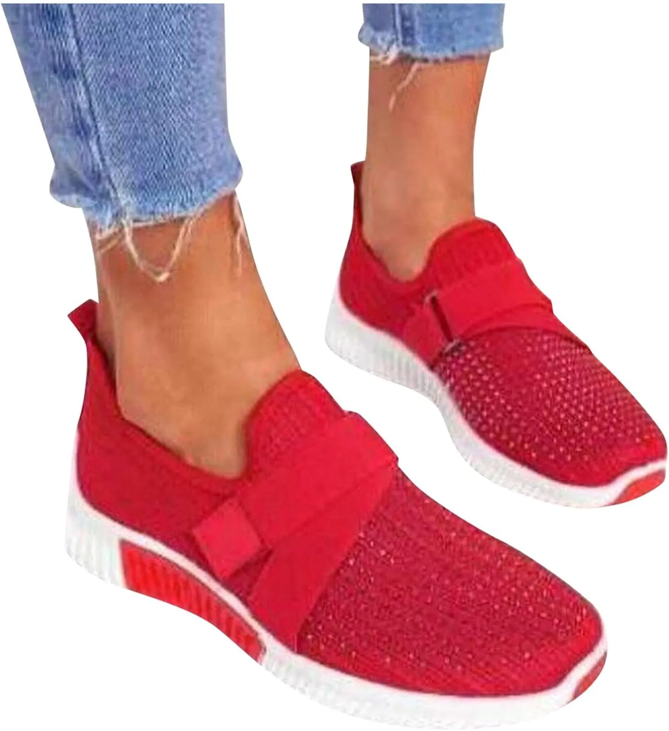 Women's Fashion Sneaker Mesh Slip On Black Non Slip Shoes for Women Comfortable Walking Shoes Women Arch Support Womens Navy Loafers Heeled Sneakers for Women
