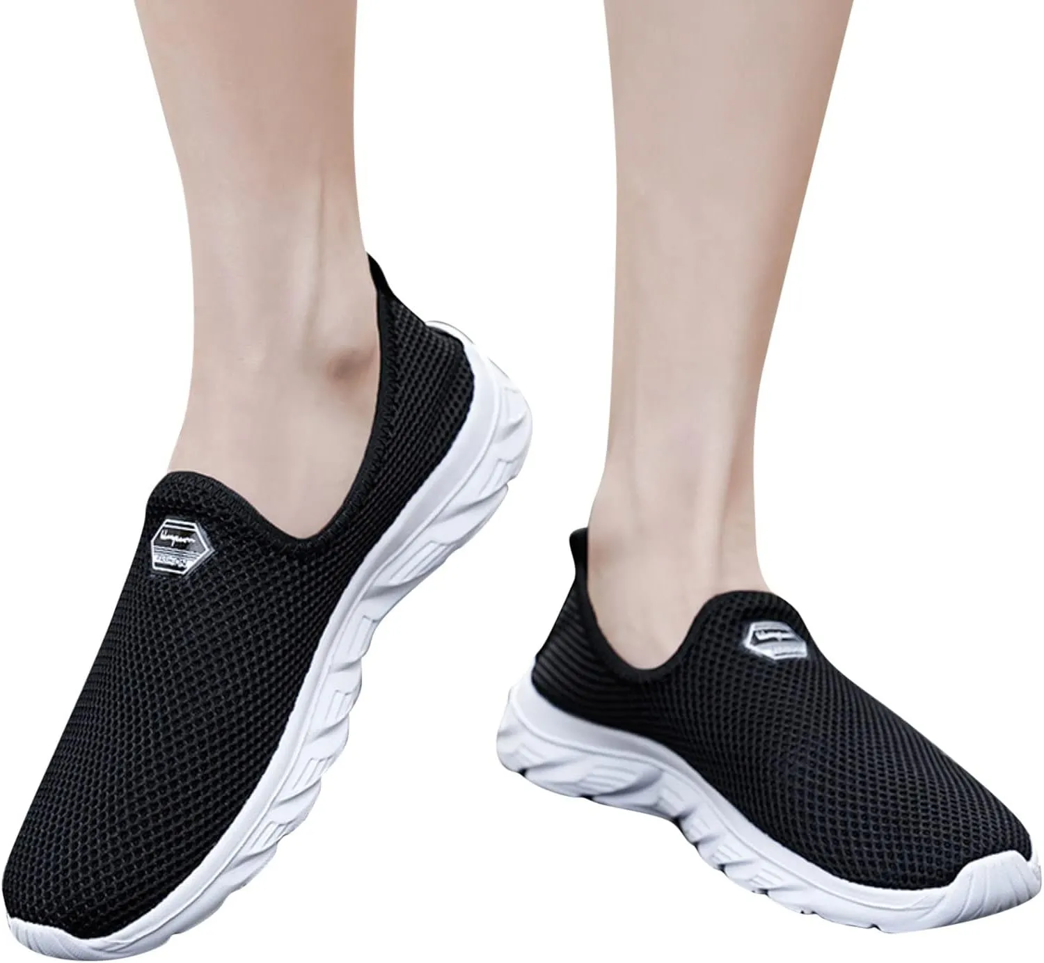 Women's Fashion Sneaker Non Slip Work Wide Comfortable Slip Resistant Work Shoes Womens Shoes Dressy Casual with Heel Black Loafer Nurse Sneakers for Women