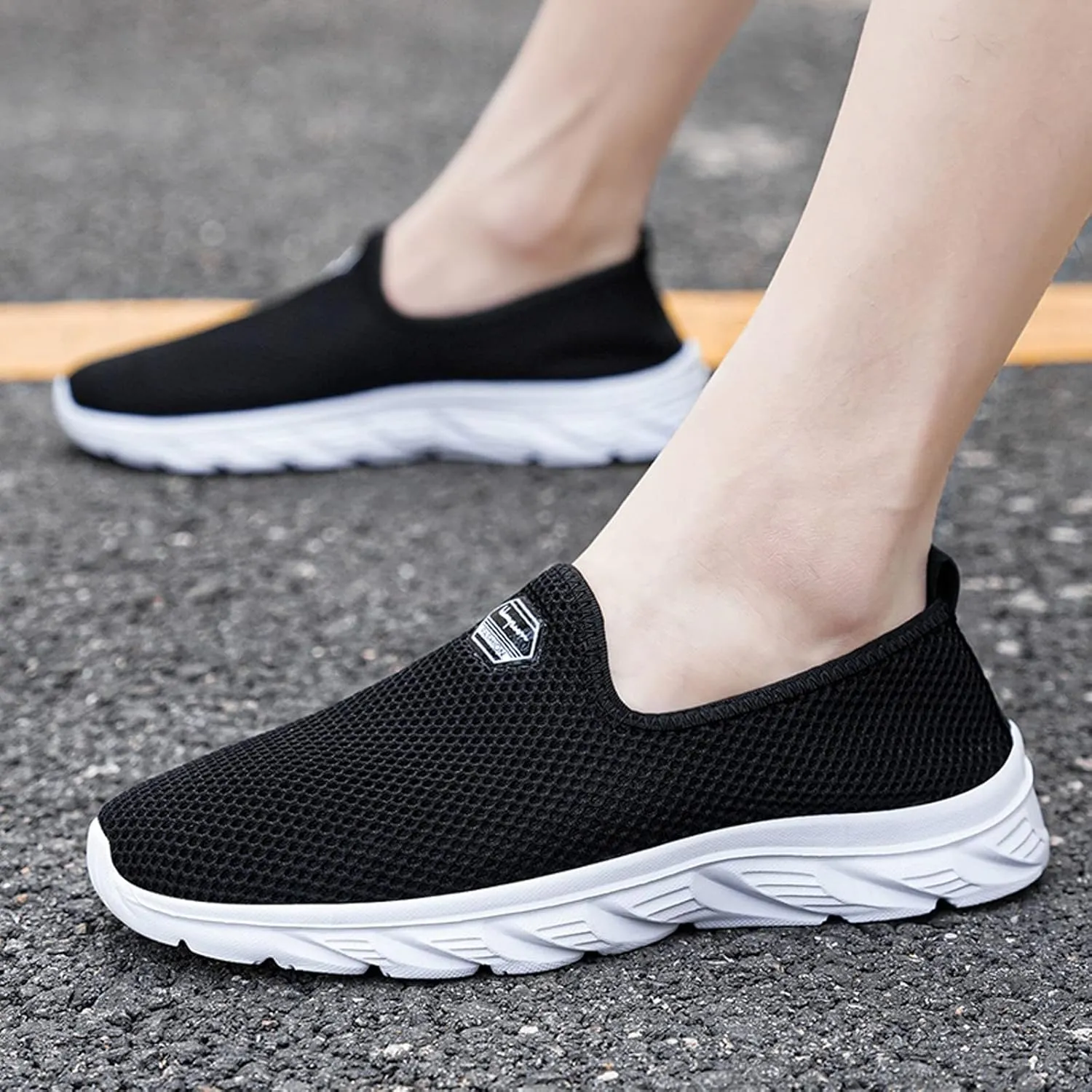Women's Fashion Sneaker Non Slip Work Wide Comfortable Slip Resistant Work Shoes Womens Shoes Dressy Casual with Heel Black Loafer Nurse Sneakers for Women