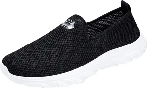 Women's Fashion Sneaker Non Slip Work Wide Comfortable Slip Resistant Work Shoes Womens Shoes Dressy Casual with Heel Black Loafer Nurse Sneakers for Women