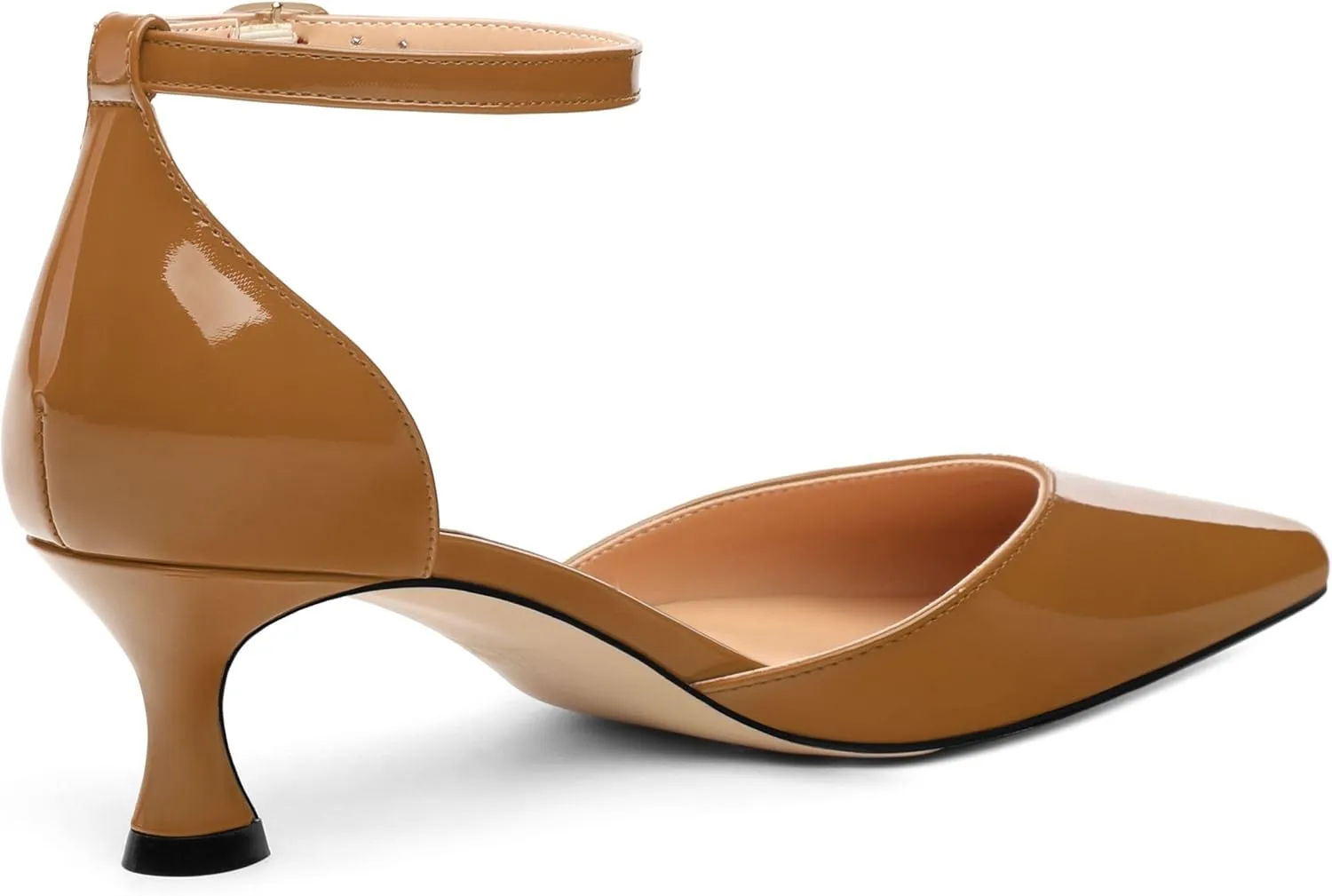Womens Kitten Low Heels, Ankle Strap Pumps Pointed Closed Toe Heels for Women Dress Shoes Party Office Wedding 2 Inch