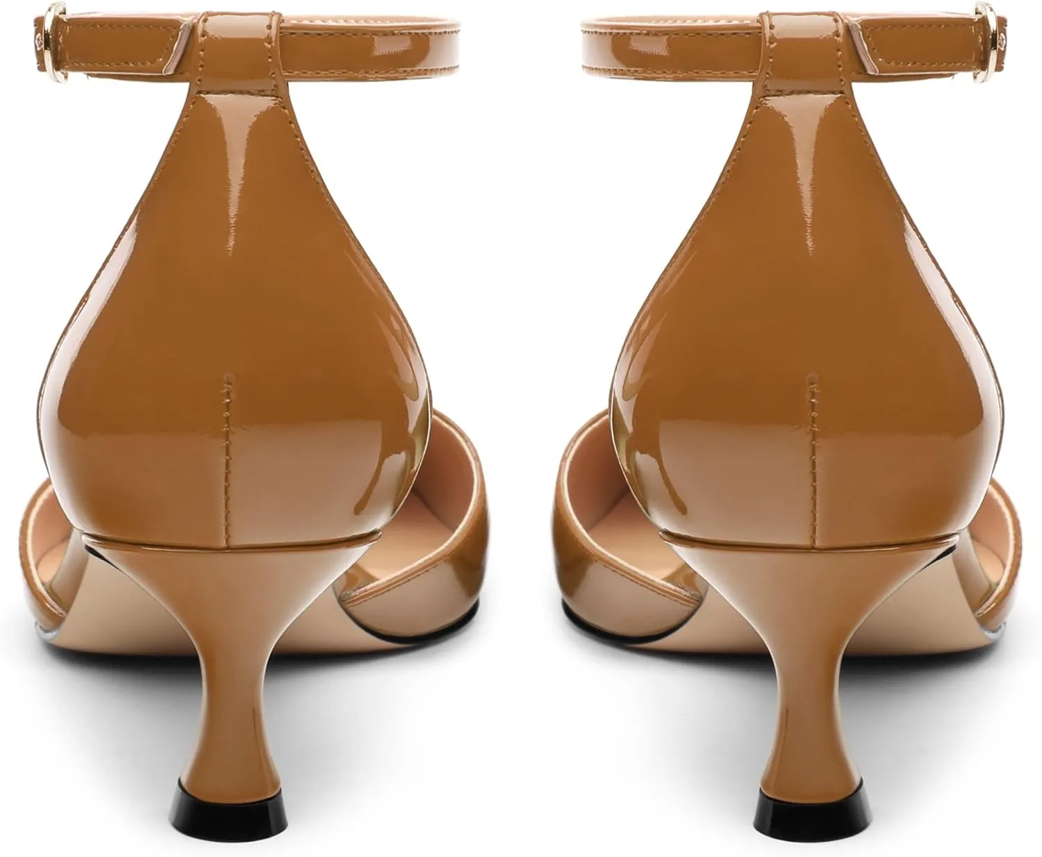 Womens Kitten Low Heels, Ankle Strap Pumps Pointed Closed Toe Heels for Women Dress Shoes Party Office Wedding 2 Inch