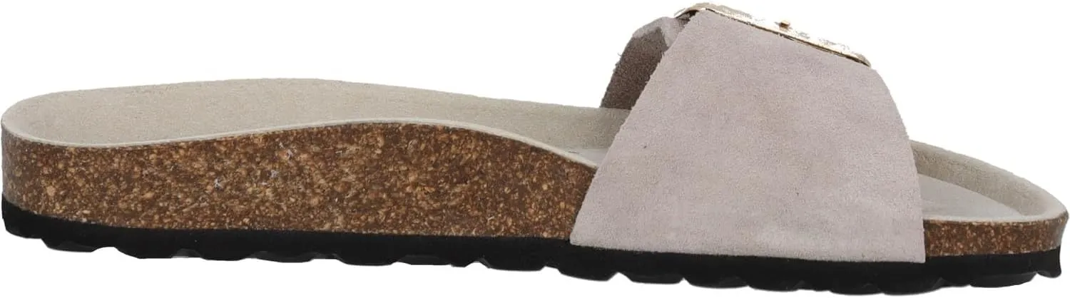 Women's Malta EGS Mono Velour Mules - Fashionable Sandals Made in Spain - Elegant Slippers with Cork Footbed - Comfortable Summer Shoes