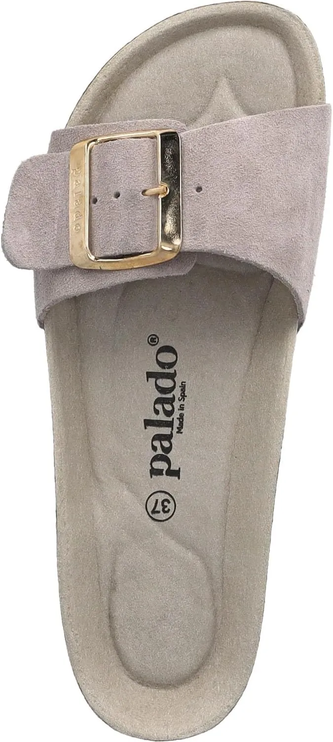 Women's Malta EGS Mono Velour Mules - Fashionable Sandals Made in Spain - Elegant Slippers with Cork Footbed - Comfortable Summer Shoes