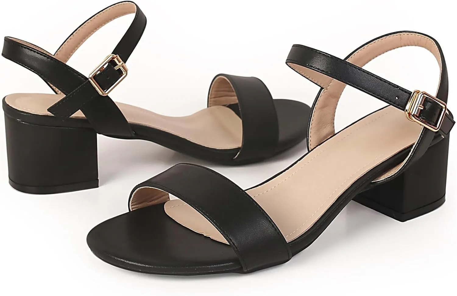 Women's Open Toe Ankle Strap Chunk Low Heel Pump Sandals for Wedding Party Prom Office Homecoming Dress Shoes for Wedding Party Prom Office Homecoming Dress Shoes