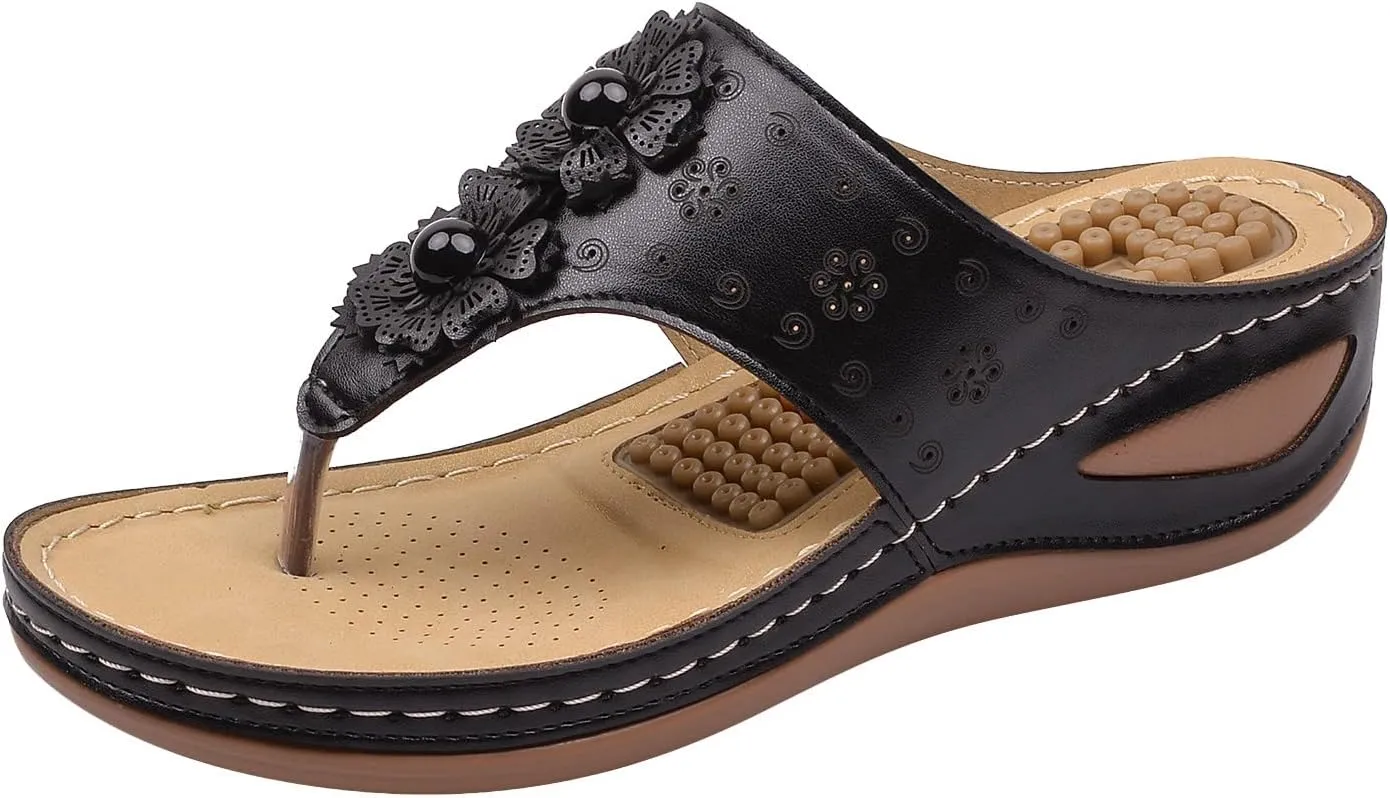 Womens Orthopedic Wedge Sandals Sandalias De Verano Para Mujer De Tacon Sandals for Women Dressy Casual Orthopaedic Shoes for Women Arch Support Orthopedic Shoes Wide Wide Foot Heels