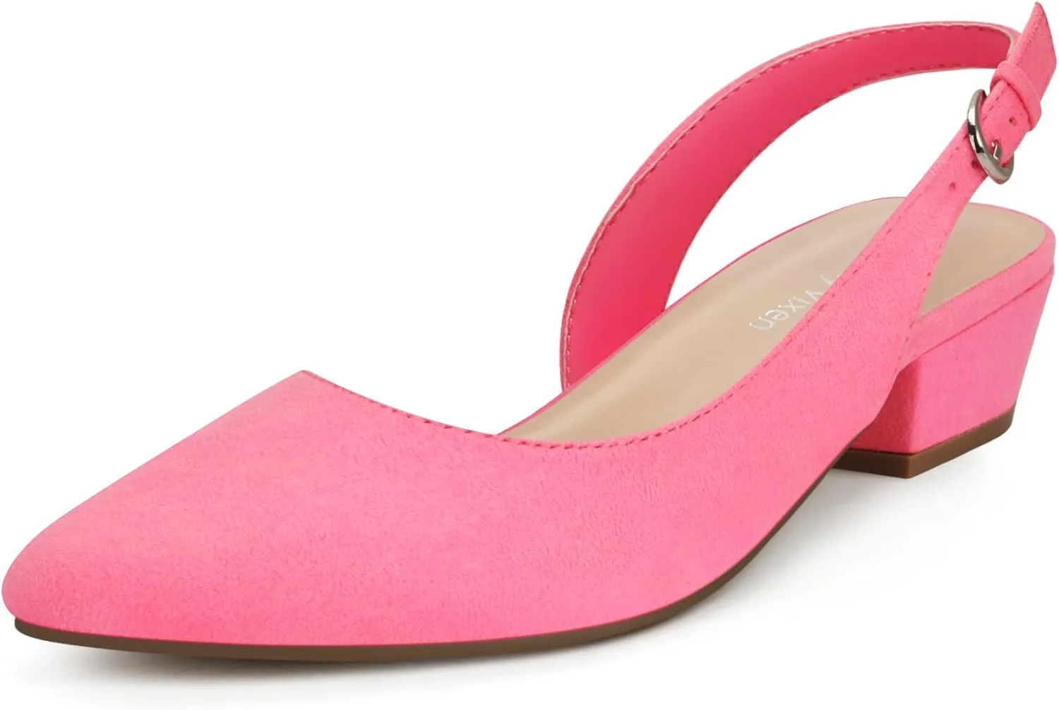 Women's Pump Slingback Kitten Heels Closed Toe Low Dress Shoes
