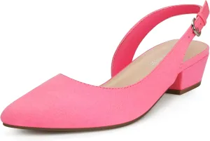 Women's Pump Slingback Kitten Heels Closed Toe Low Dress Shoes