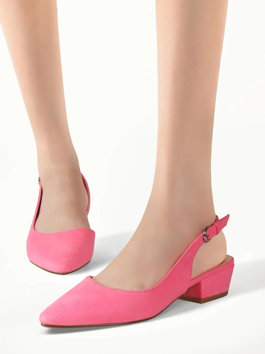 Women's Pump Slingback Kitten Heels Closed Toe Low Dress Shoes