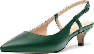 Women's Pumps, Pointed Toe Ankle Strap Heels Shoes for Women Fashion Solid Buckle Kitten Heel Pump