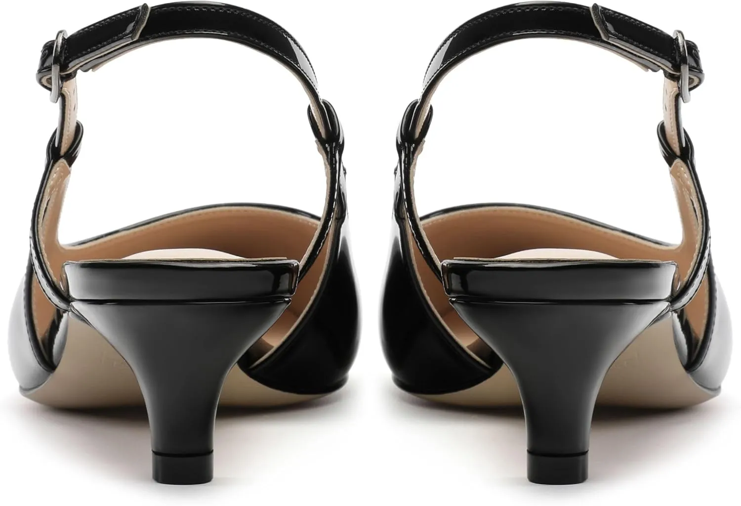 Women's Pumps, Pointed Toe Ankle Strap Heels Shoes for Women Fashion Solid Buckle Kitten Heel Pump