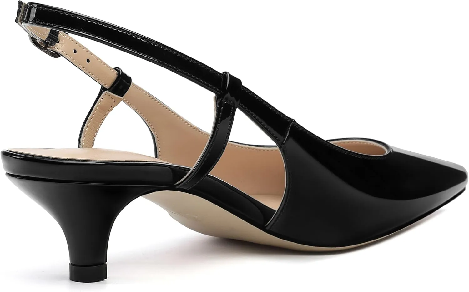 Women's Pumps, Pointed Toe Ankle Strap Heels Shoes for Women Fashion Solid Buckle Kitten Heel Pump