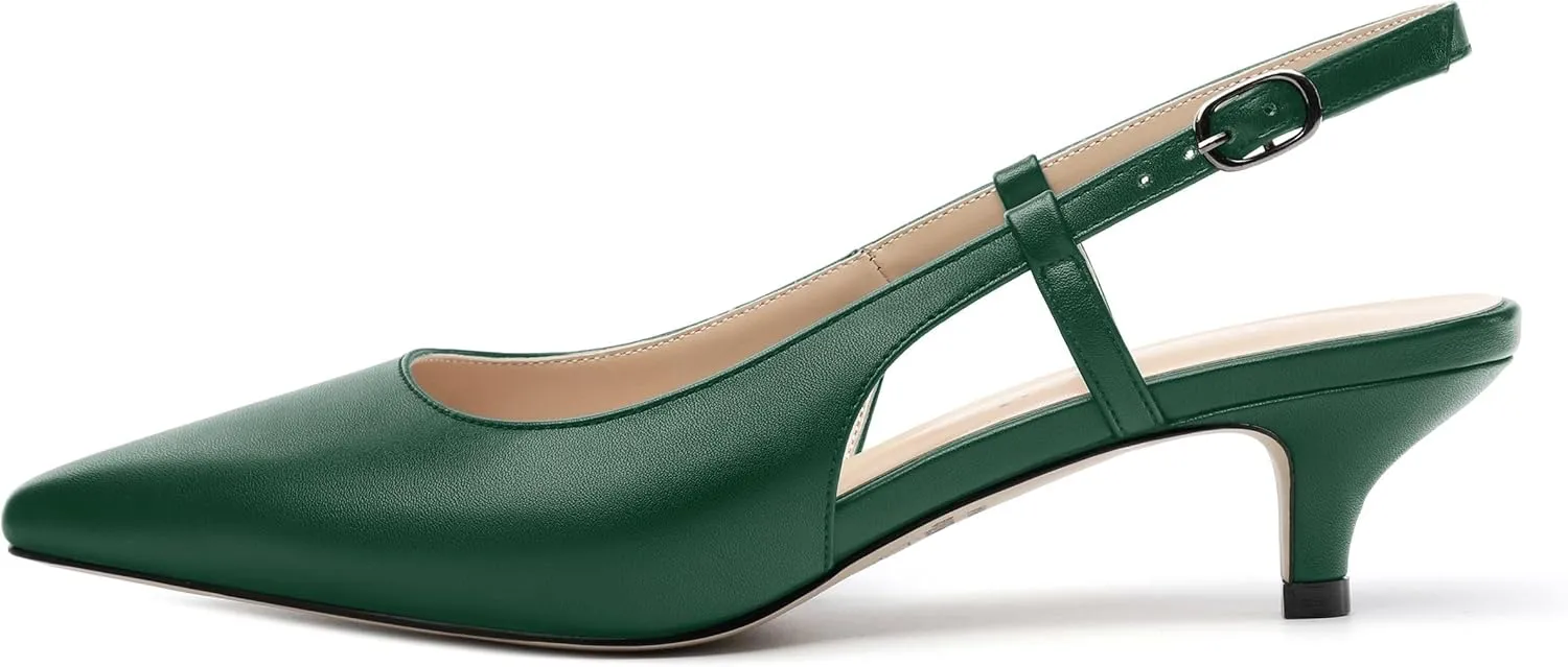 Women's Pumps, Pointed Toe Ankle Strap Heels Shoes for Women Fashion Solid Buckle Kitten Heel Pump