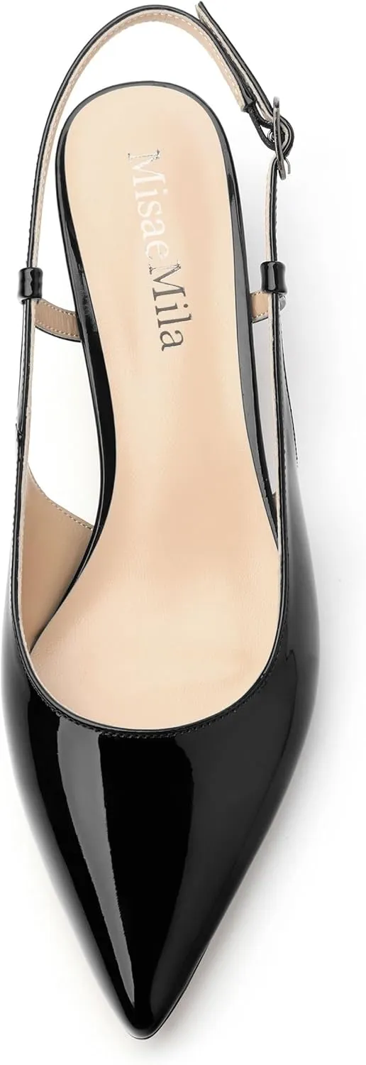Women's Pumps, Pointed Toe Ankle Strap Heels Shoes for Women Fashion Solid Buckle Kitten Heel Pump