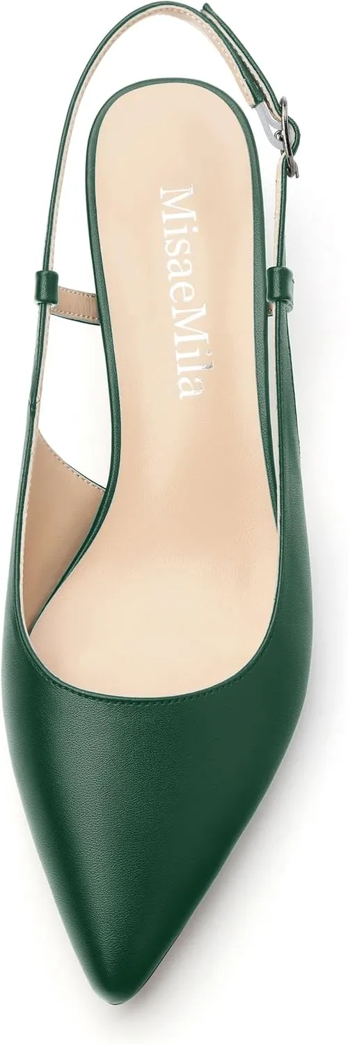 Women's Pumps, Pointed Toe Ankle Strap Heels Shoes for Women Fashion Solid Buckle Kitten Heel Pump