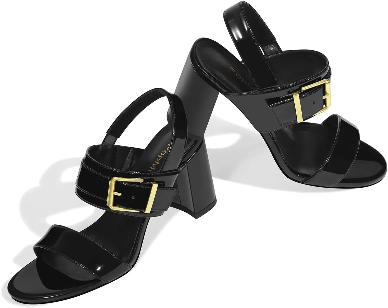 Womens Sandals High Heels Chunky Comfortable Strappy Buckle Ankle Strap Pumps Open Toe Dress Bridal Party Prom Wedding Shoes
