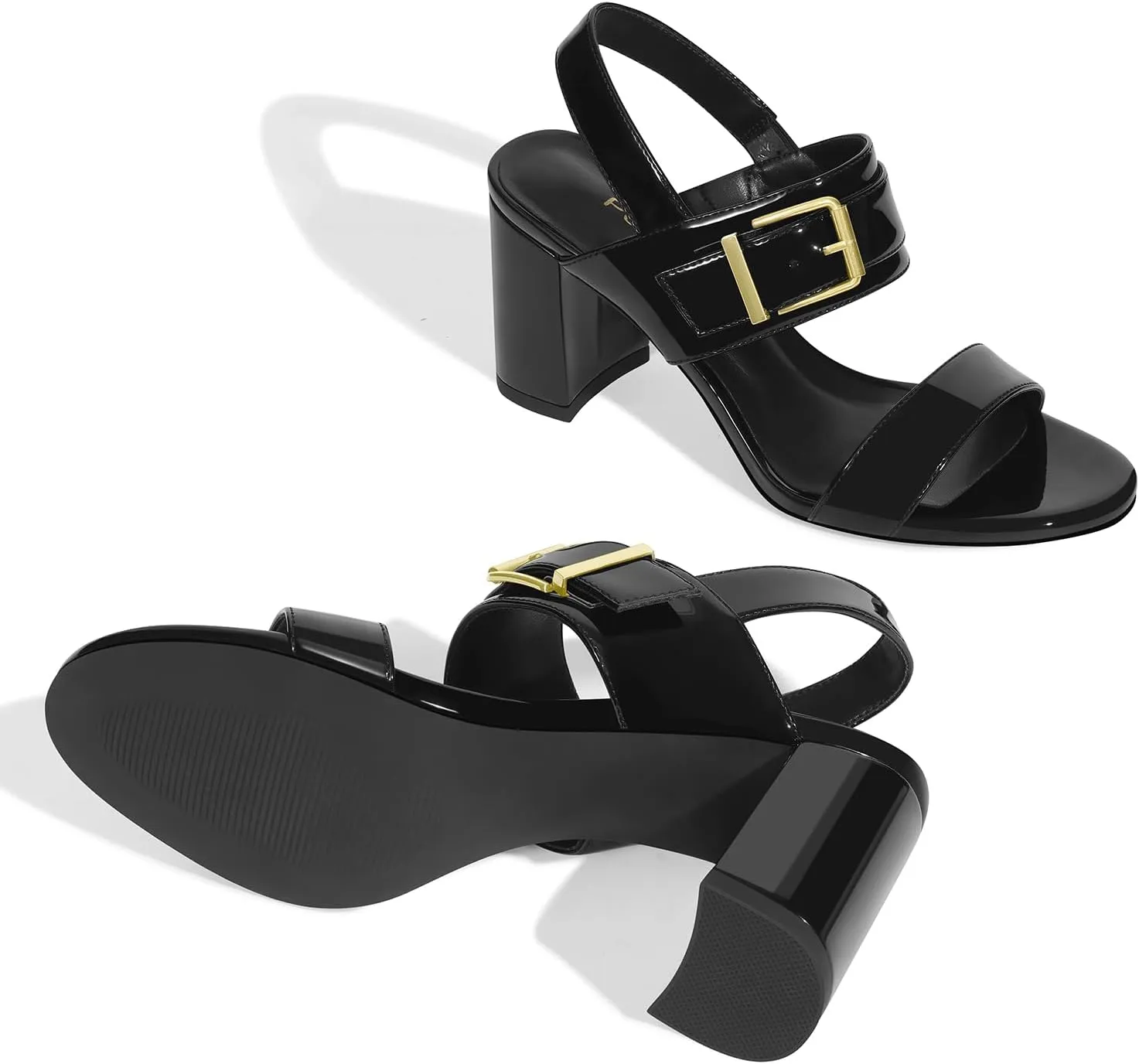 Womens Sandals High Heels Chunky Comfortable Strappy Buckle Ankle Strap Pumps Open Toe Dress Bridal Party Prom Wedding Shoes