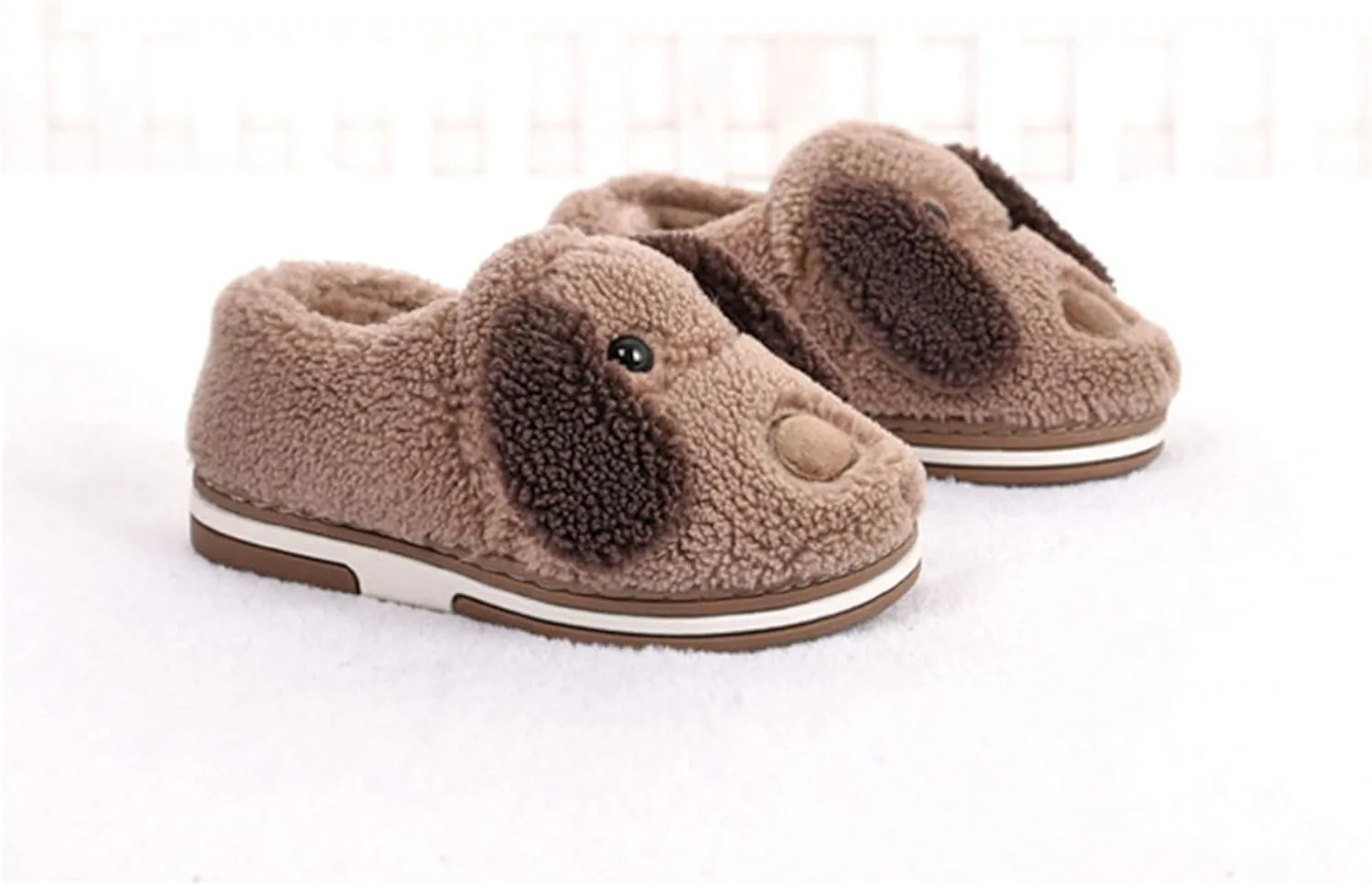 Women's Slippers Dog Animal Slippers Cartoon Plush Slippers Winter Warm Slippers Home Slippers