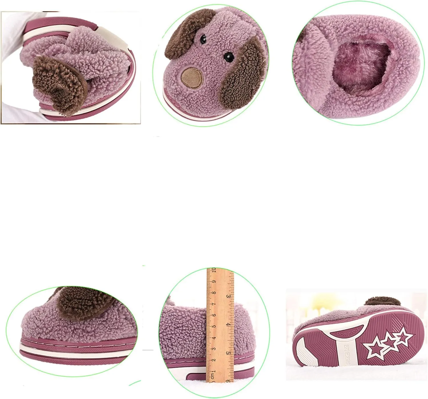 Women's Slippers Dog Animal Slippers Cartoon Plush Slippers Winter Warm Slippers Home Slippers