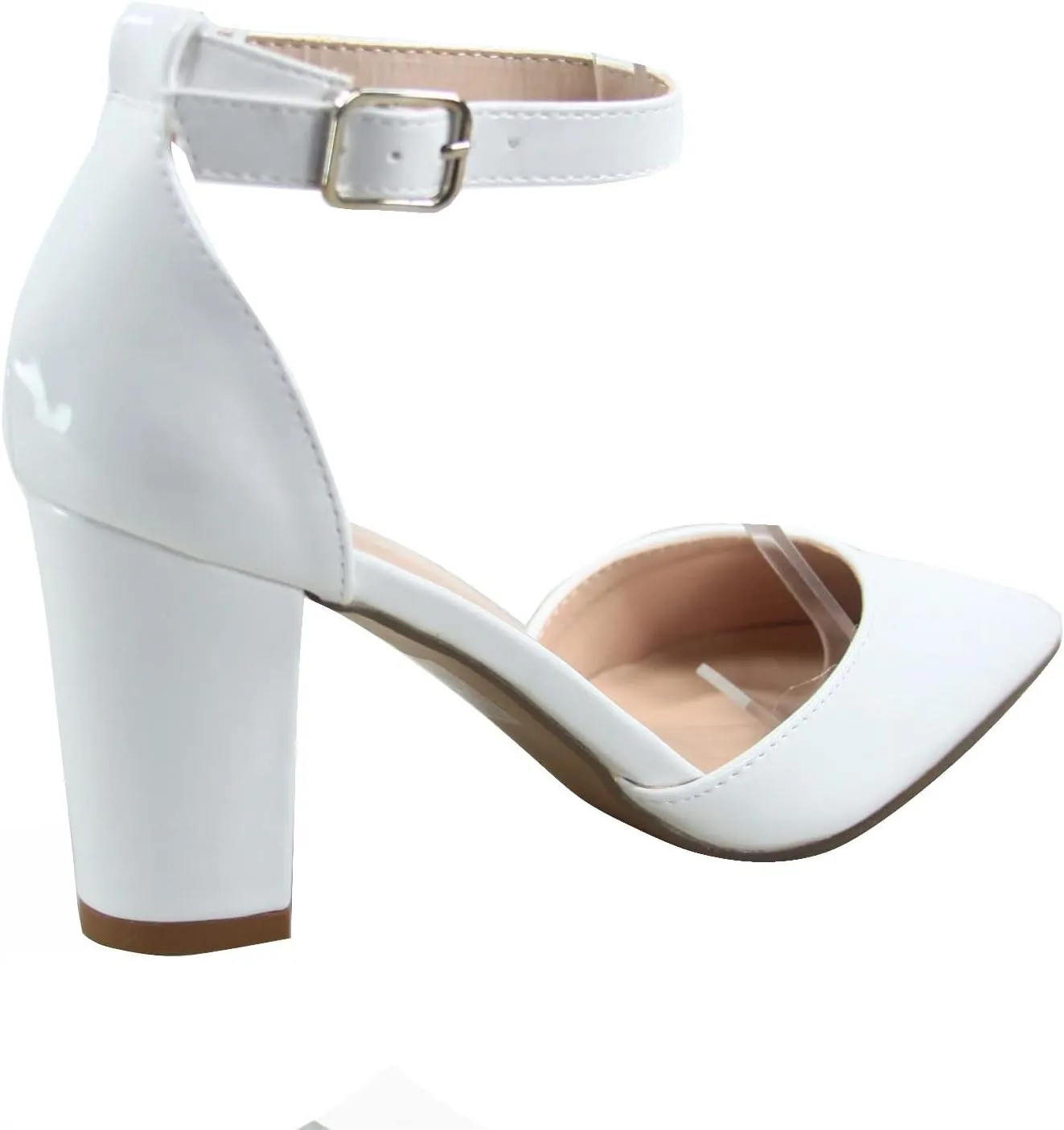 Women's Songful-6 by Forever Pointed Toe Ankle Strap Buckle Chunky Block Heel Sandals