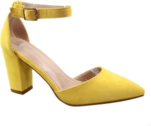Women's Songful-6 by Forever Pointed Toe Ankle Strap Buckle Chunky Block Heel Sandals
