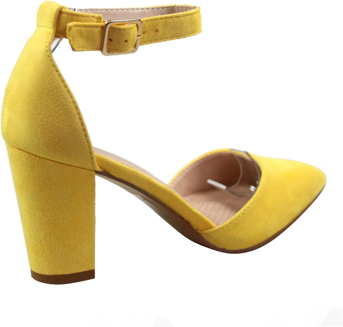 Women's Songful-6 by Forever Pointed Toe Ankle Strap Buckle Chunky Block Heel Sandals