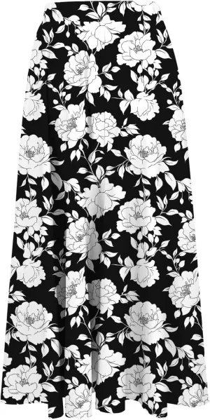Women's Summer Boho Floral Maxi Skirts High Waisted Flowy Swing Pleated Beach Skorts Long Short Vacation Outfits S-3XL