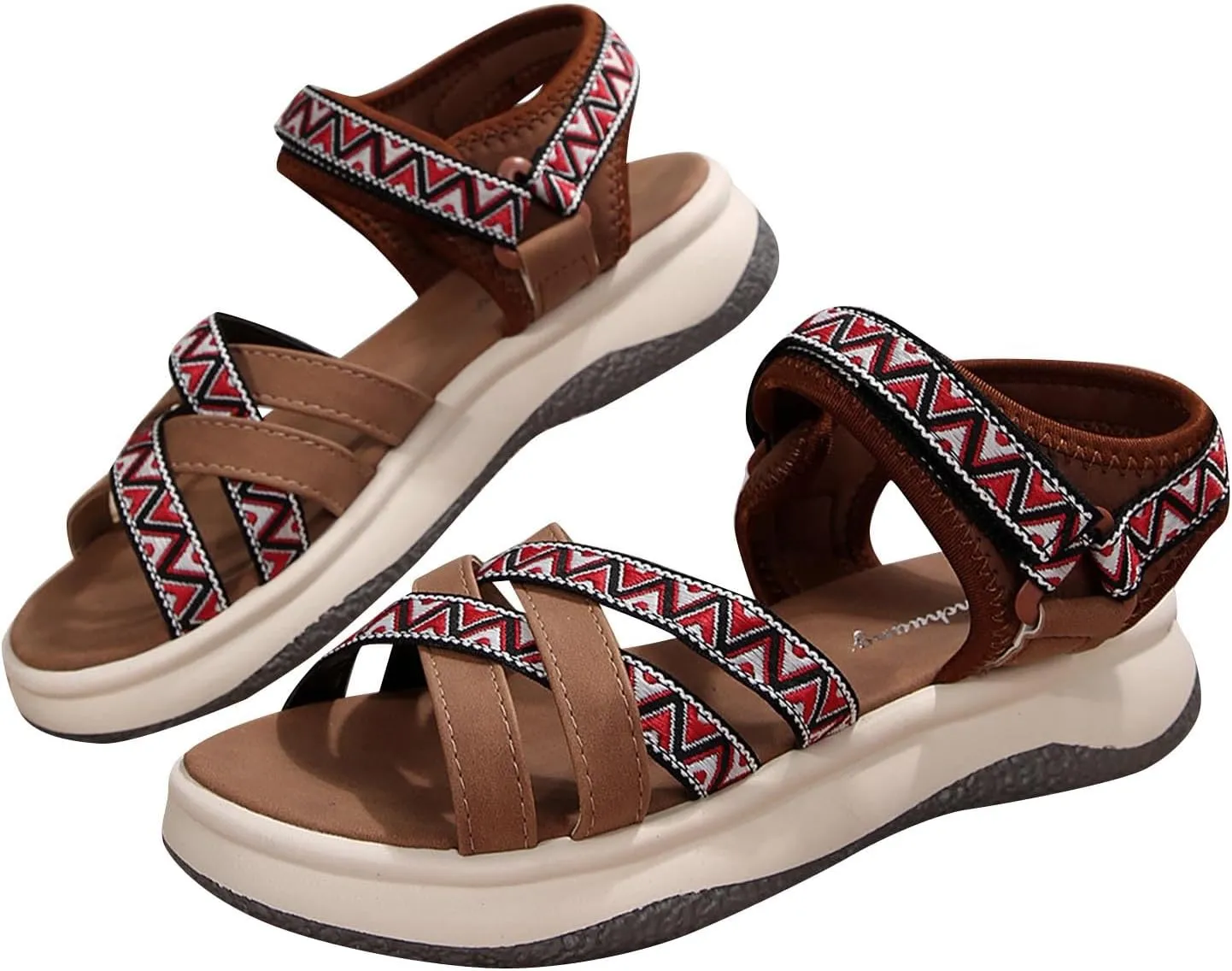 Women's Summer Ethnic Style Sandals Large Size Casual Fashion Sandals Wearable Thick Bottom Slope Heel Sandals