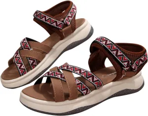 Women's Summer Ethnic Style Sandals Large Size Casual Fashion Sandals Wearable Thick Bottom Slope Heel Sandals