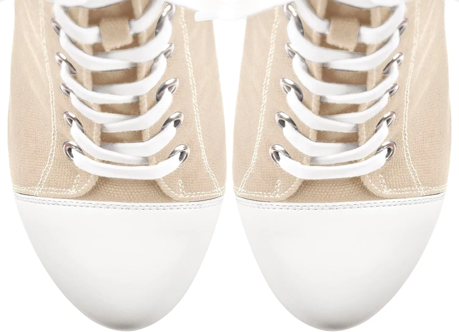 Women's Tie Up Platform High Heels Zip Up Ankle Boots Canvas Fashion Sneakers